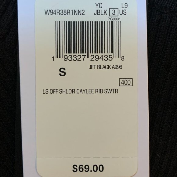 Guess Off the Shoulder Caylee Ribbed Pull Over Sweater Sz S NWT - Picture 14 of 14